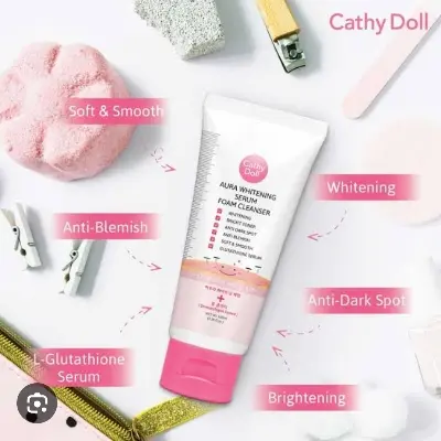 Picture of Aura Whitening Serum Foam Cleanser 100ml Cathy Doll Face Wash (Made In Korea) - Pink
