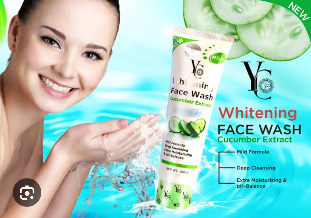 Picture of YC Cucumber Extract Whitening Face Wash - 100ml - Green