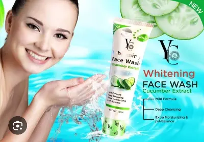 Picture of YC Cucumber Extract Whitening Face Wash - 100ml - Green