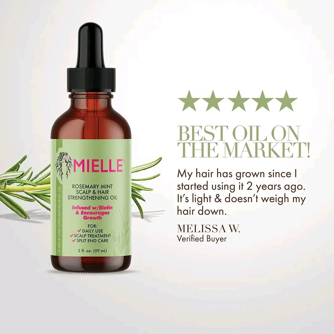 Picture of MIELLE Rosemary Mint Scalp & Hair Strengthening Oil- 59ml (USA)