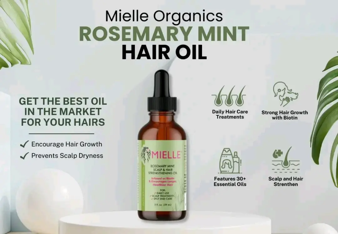 Picture of MIELLE Rosemary Mint Scalp & Hair Strengthening Oil- 59ml (USA)