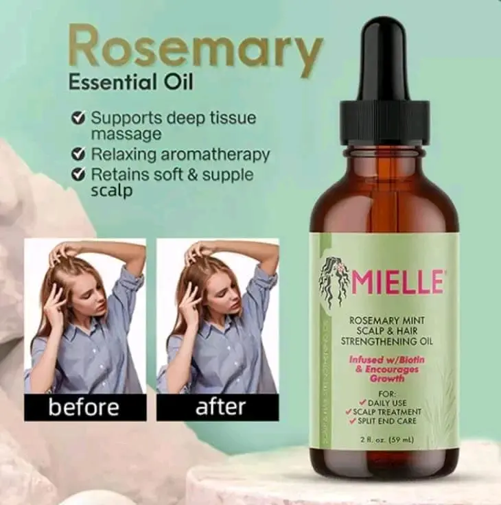 Picture of MIELLE Rosemary Mint Scalp & Hair Strengthening Oil- 59ml (USA)