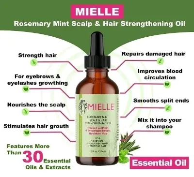 Picture of MIELLE Rosemary Mint Scalp & Hair Strengthening Oil- 59ml (USA)