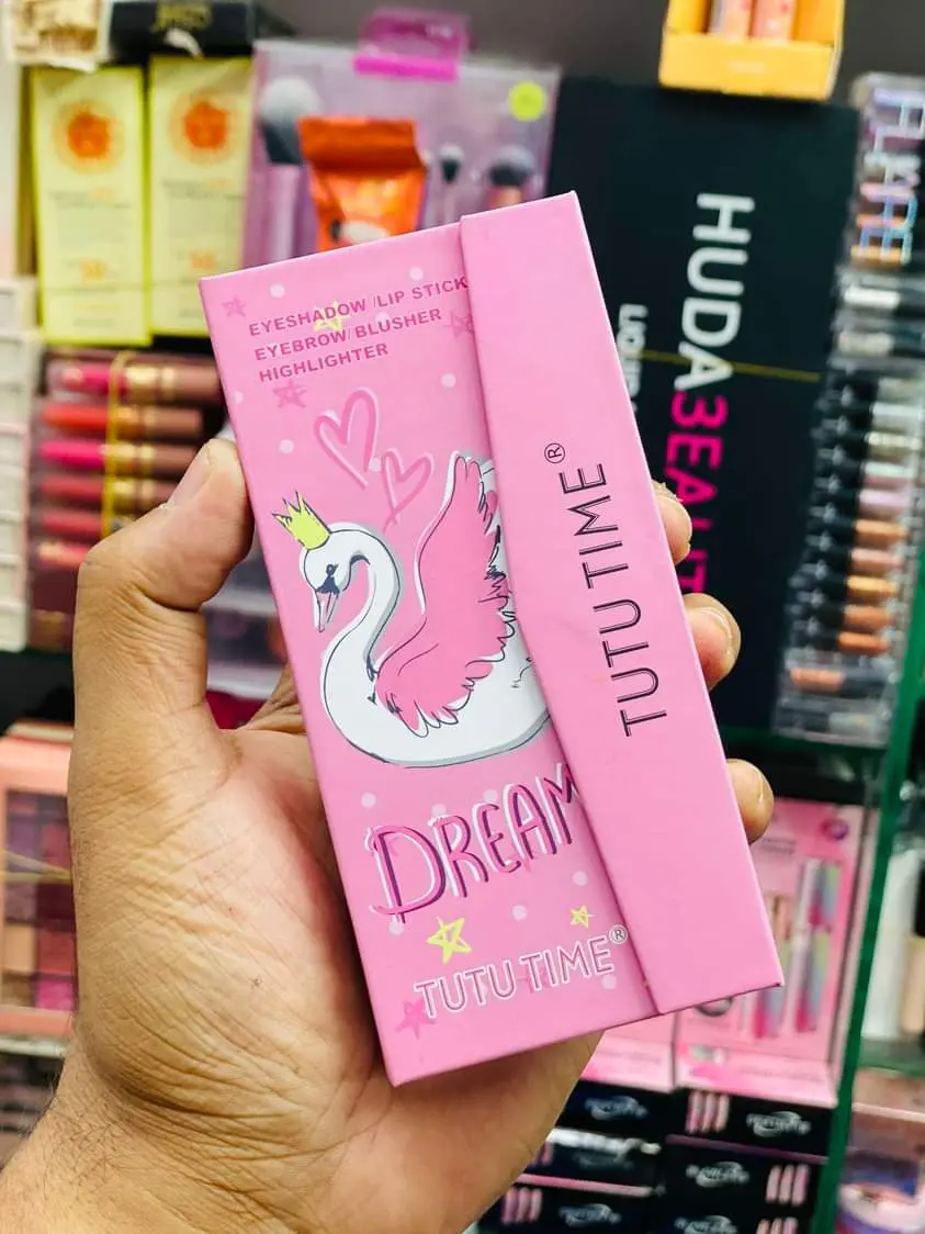 Picture of Tutu Time 18 Color Dream Eyeshadow Pallet Pigmented Colorful Eyeshadow Pallet Blush Highlighter Bronzer Pallet