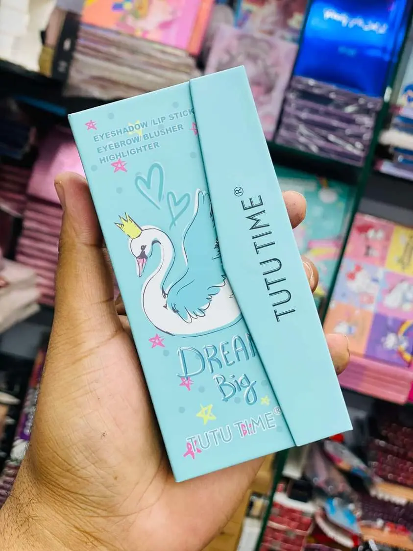 Picture of Tutu Time 18 Color Dream Eyeshadow Pallet Pigmented Colorful Eyeshadow Pallet Blush Highlighter Bronzer Pallet