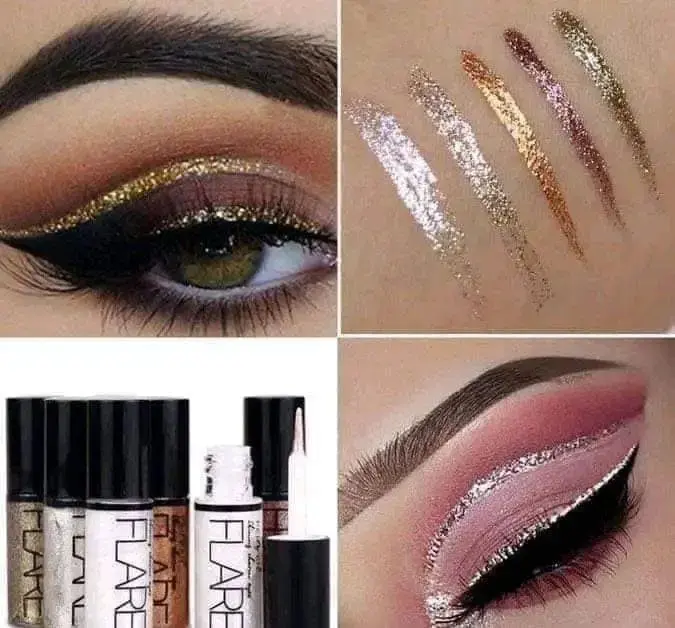 Picture of FLARE মেকাপ কম্বো সেট10 PCS/Set Liquid Glitter Eyeshadow Palette 10pcs - Glitter Eyeliner 10pcs