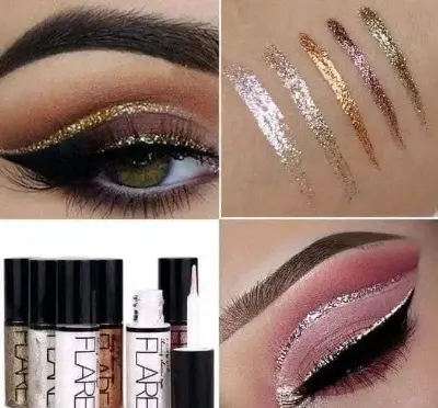 Picture of FLARE মেকাপ কম্বো সেট10 PCS/Set Liquid Glitter Eyeshadow Palette 10pcs - Glitter Eyeliner 10pcs