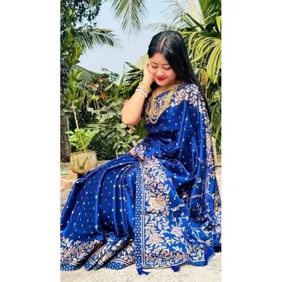 Picture of Premium Quality Japani Half Silk Sari ‍and Matching Free Blouse Piece - Multicolor - 12