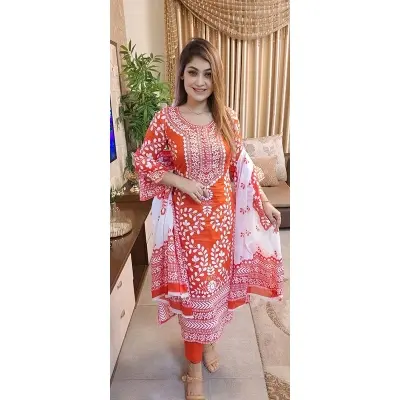 Picture of Premium Quality Unstitched/Unready Jorjet Four Pieces for Women/ Girl - Multicolor - 56 Inch