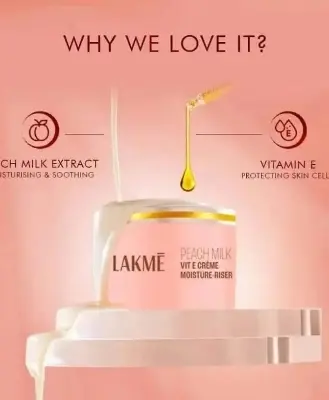 Picture of Lakme Skin Perfect Collection Peach Milk Vitamin E Cream Moisturiser 50g