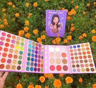 Picture of Bronze Girl 105 Color Eyeshadow Palette 12pcs Bronzer, Blush, Highlighter Pallet Big Eyes Eyeshadow Colorful Eyeshadow Glitter Eyeshadow Shimmer Eyeshadow