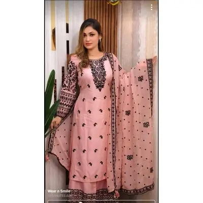 Picture of Premium Quality Unstitched Cotton Print Three Pieces for Women/ Girl - Multicolor - 56 Inch