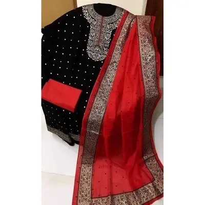 Picture of Premium Quality Unstitched Cotton Print Three Pieces for Women/ Girl - Multicolor - 56 Inch