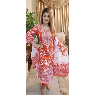 Picture of Premium Quality Unstitched/Unready Jorjet Four Pieces for Women/ Girl - Multicolor - 56 Inch