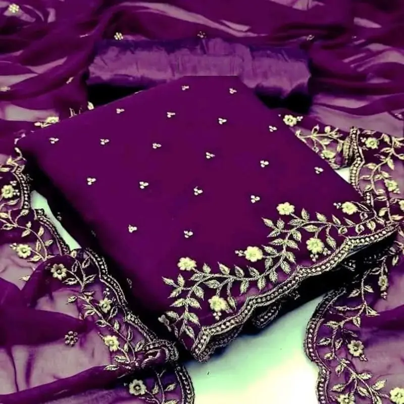 Picture of Embroidery Premium Quality Unstitched/Unready Jorjet Four Pieces for Women/ Girl - Multicolor - 4-5 Years