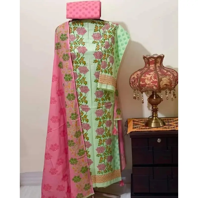 Picture of Premium Quality Unstitched Cotton Print Three Pieces for Women/ Girl - Multicolor - 56 Inch