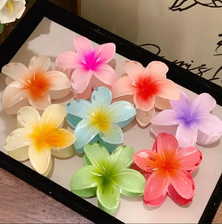 Picture of 5pcs Flower Hair Claws Large Size Fashion Women Stylish Hair Claws, Womens fashion & gift accessories China Imported Hair Claws for Womens & Girls - Multicolor