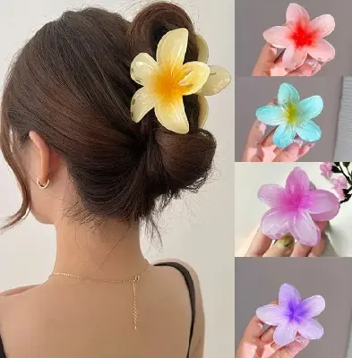 Picture of 5pcs Flower Hair Claws Large Size Fashion Women Stylish Hair Claws, Womens fashion & gift accessories China Imported Hair Claws for Womens & Girls - Multicolor