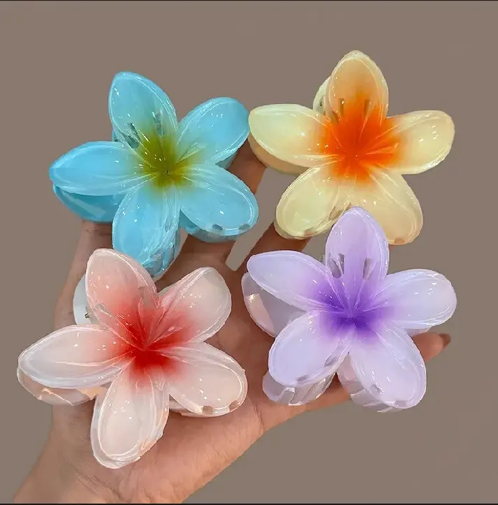 Picture of 5pcs Flower Hair Claws Large Size Fashion Women Stylish Hair Claws, Womens fashion & gift accessories China Imported Hair Claws for Womens & Girls - Multicolor