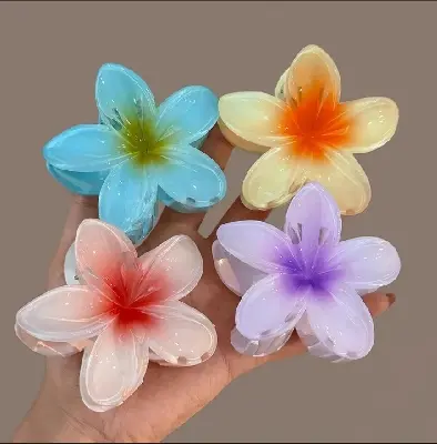 Picture of 5pcs Flower Hair Claws Large Size Fashion Women Stylish Hair Claws, Womens fashion & gift accessories China Imported Hair Claws for Womens & Girls - Multicolor