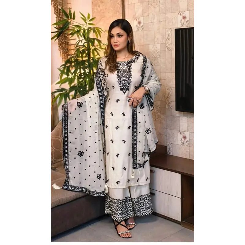 Picture of Premium Quality Unstitched Cotton Print Three Pieces for Women/ Girl - Multicolor - 56 Inch