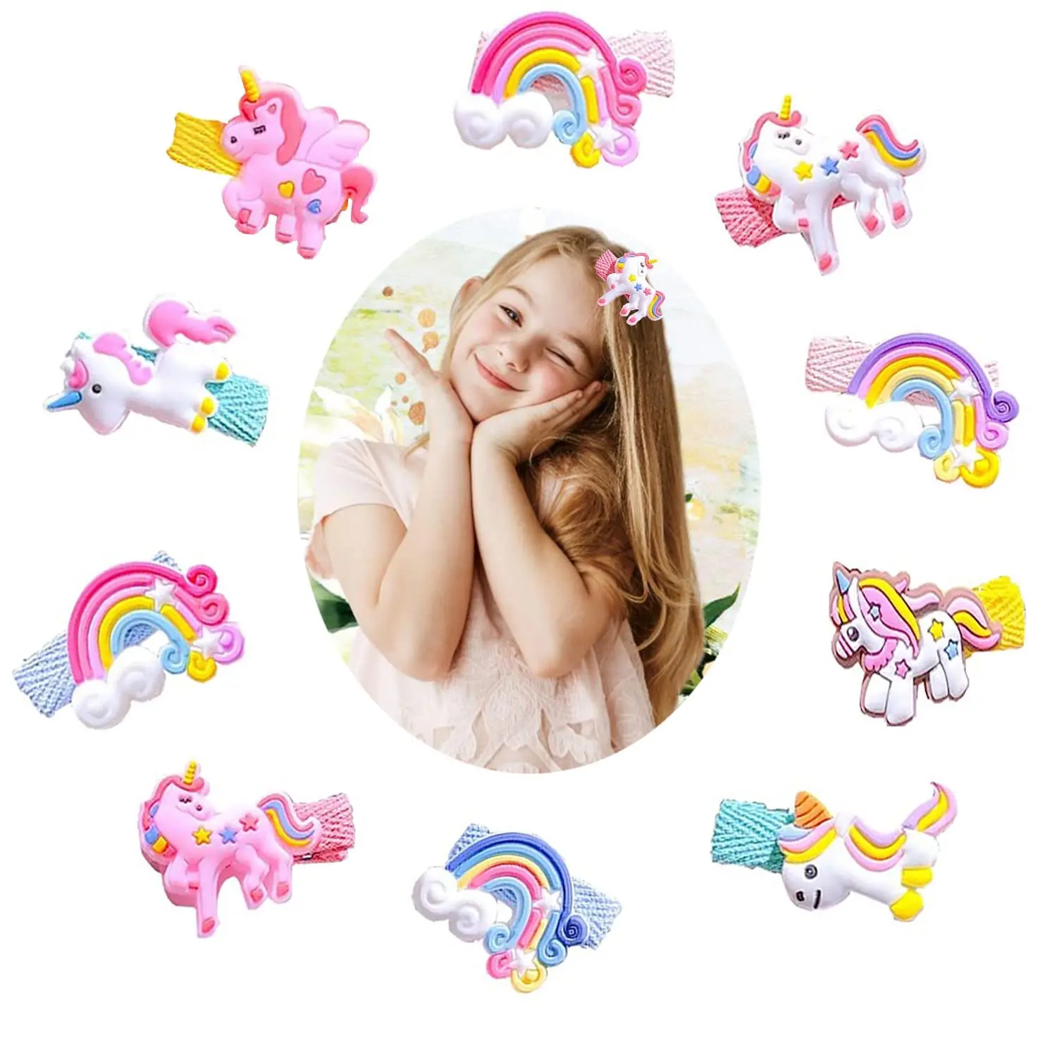 Picture of China Imported Cute Baby Hair Clip Set Cartoon Hair Clip Set for Girls - Multicolor