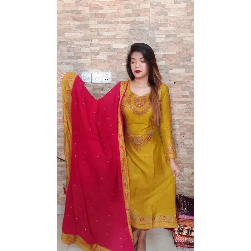 Picture of Premium Quality Unstitched Cotton Print Three Pieces for Women/ Girl - Multicolor - 56 Inch