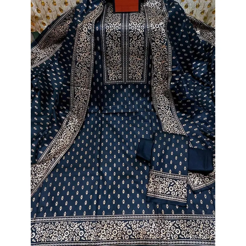 Picture of Premium Quality Unstitched Cotton Print Three Pieces for Women/ Girl - Multicolor - 56 Inch