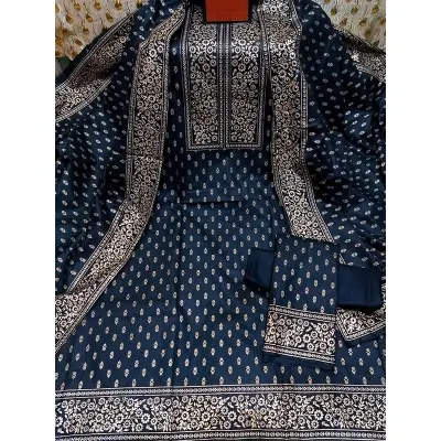 Picture of Premium Quality Unstitched Cotton Print Three Pieces for Women/ Girl - Multicolor - 56 Inch