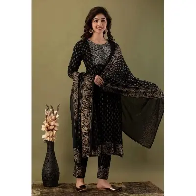 Picture of Premium Quality Unstitched Cotton Print Three Pieces for Women/ Girl - Multicolor - 56 Inch