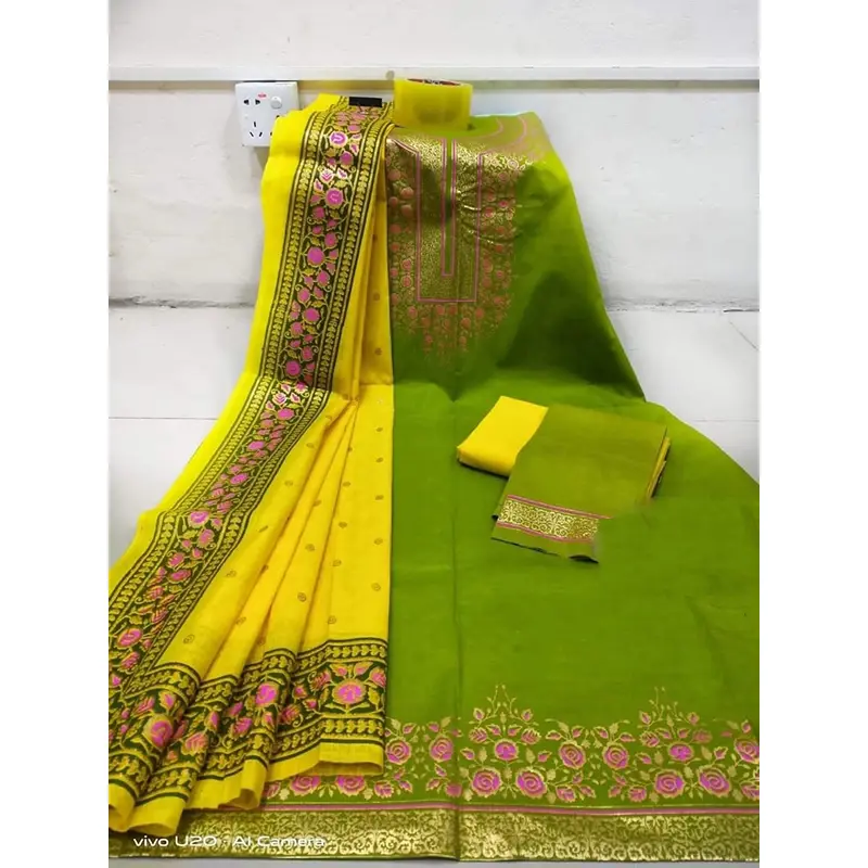 Picture of Premium Quality Unstitched Cotton Print Three Pieces for Women/ Girl - Multicolor - 56 Inch