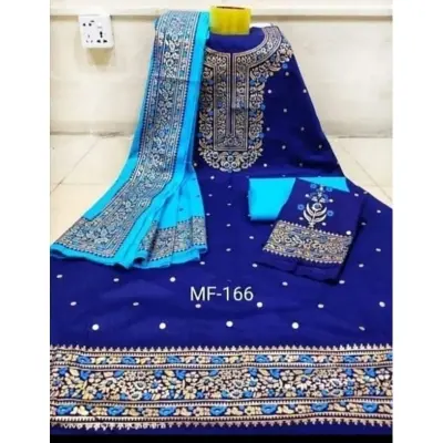 Picture of Premium Quality Unstitched Cotton Print Three Pieces for Women/ Girl - Multicolor - 56 Inch