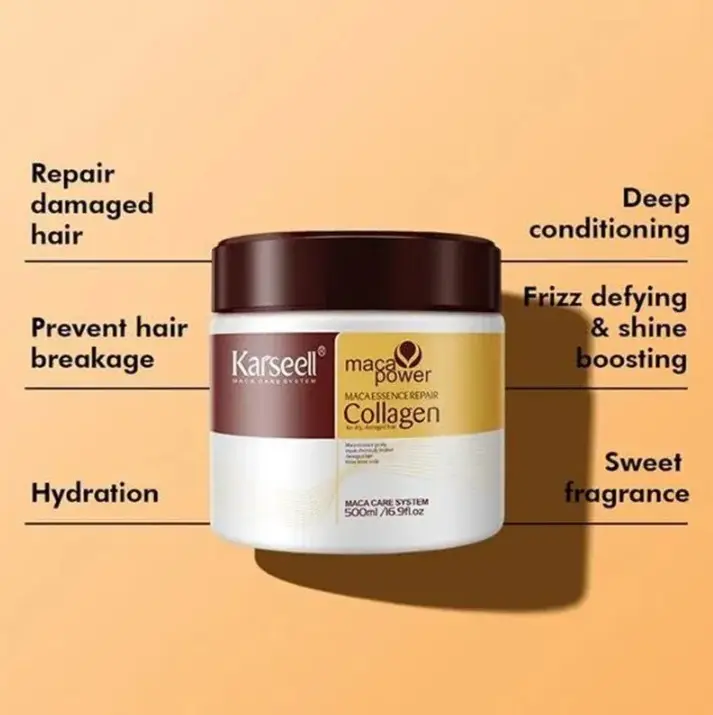 Picture of KARSEELL Collagen Hair Mask for Soft, Silky, Shiny Straight Hair - 500ml(China)