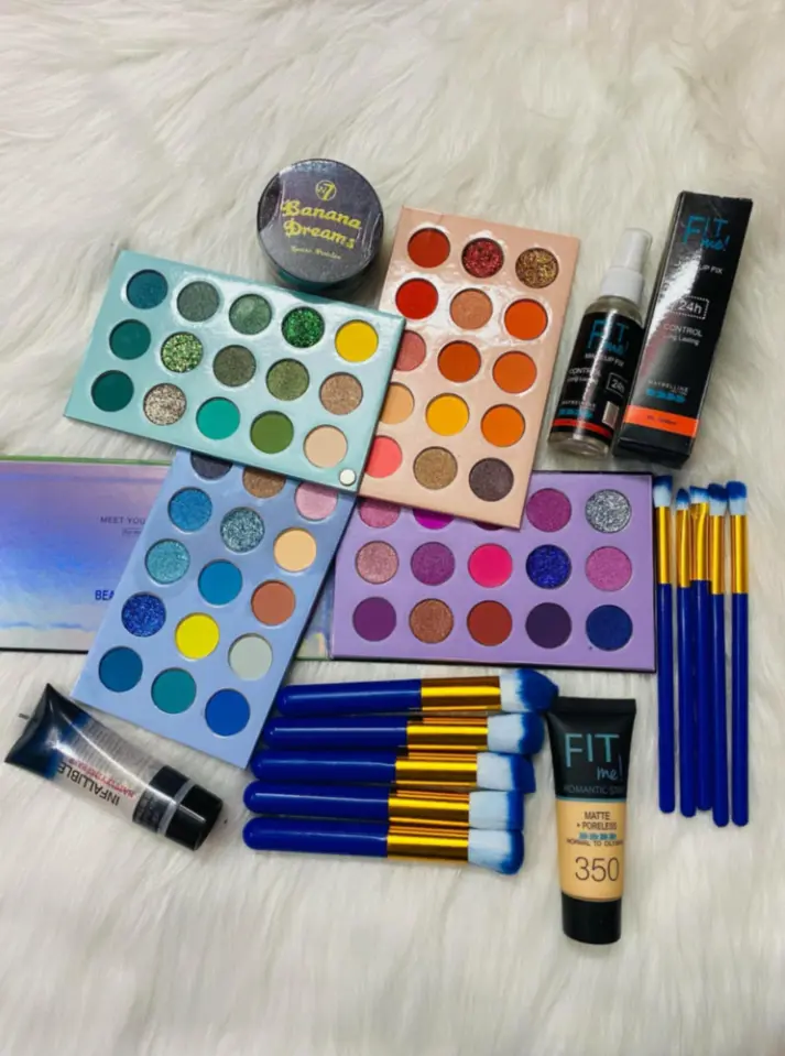 Picture of Full Coverage Makeup Combo Set (Foundation,Primer,Makeup Brush,Loose Powder,Eye shadow Pallet)