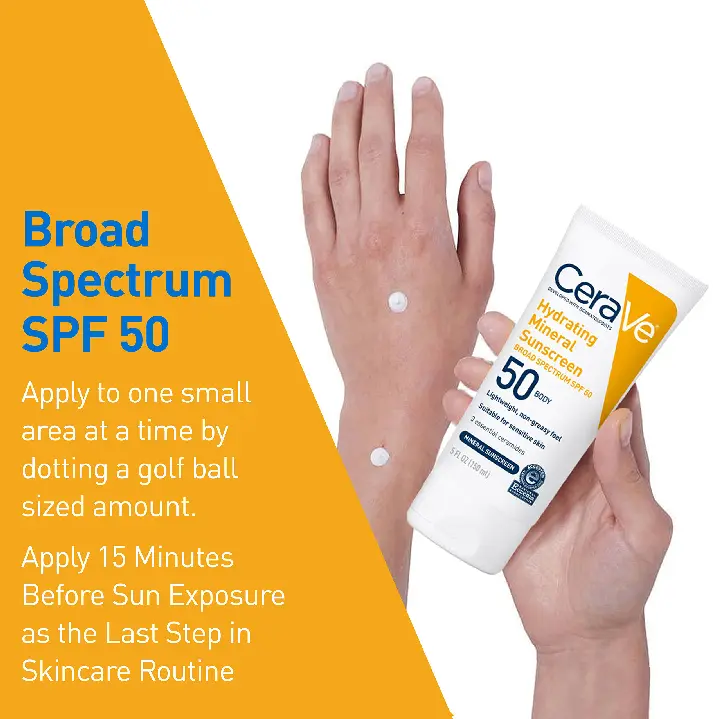 Picture of Cerave Hydrating Mineral Sunscreen SPF 50 Face for Sensitive Skin 75ml