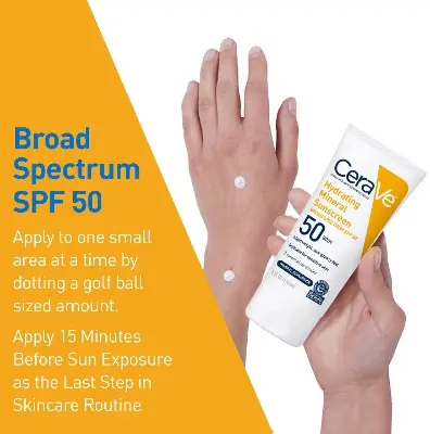 Picture of Cerave Hydrating Mineral Sunscreen SPF 50 Face for Sensitive Skin 75ml