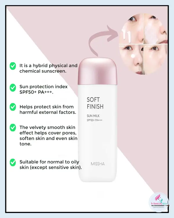 Picture of Missa All Around Safe Block Soft Finish Sun Milk SPF50+ Or PA+++