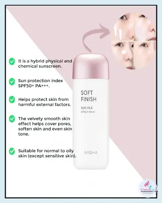Picture of Missa All Around Safe Block Soft Finish Sun Milk SPF50+ Or PA+++