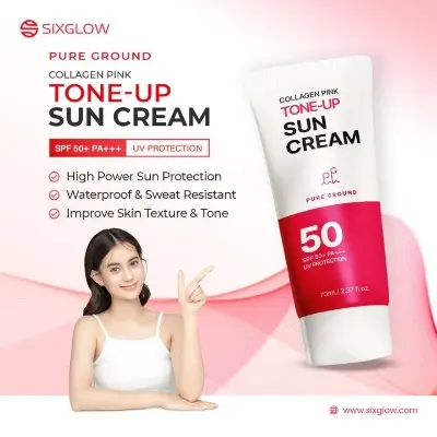 Picture of Collagen Pink Tone-Up Sun Cream SPF 50+ PA+++