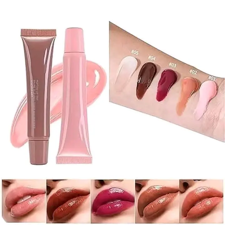 Picture of Fafamoon 5 Color Glossy Peptide Lipsgloss Long Lasting Lip Stain Lip Tint Lip Moisturer Velvet Gloss Lipstick Lip Makeup(Original)