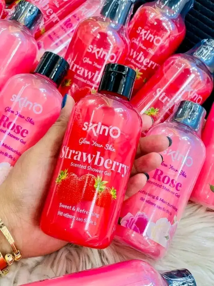 Picture of Skino Strawberry Flavoured Shower Gel for Soft & Glowing Skin - 220ml - Fruity