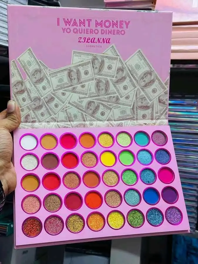 Picture of ZILANNA I Want Money Eyeshadow Pallet 40 Color Eyeshadow Palette Matte Eyeshadow Glittery Eyeshadow Shimmer Eyeshadow Colorful Eyeshadow