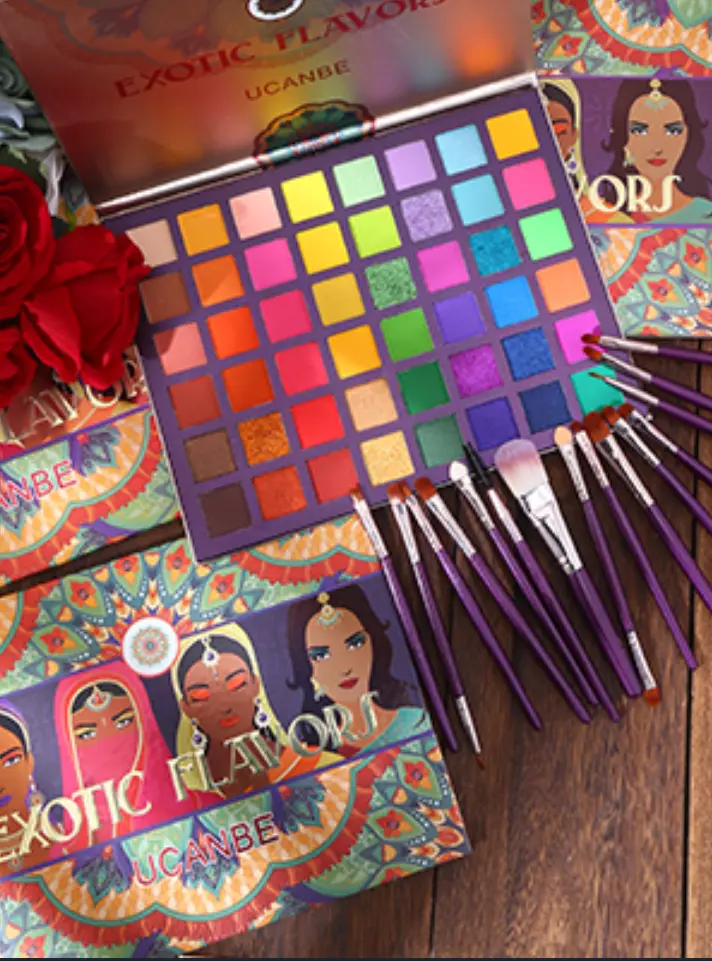 Picture of UCANBE Exotic Flavors 48 Color Eyeshadow Palette Matte Eyeshadow Glittery Eyeshadow Shimmer Eyeshadow Colorful Eyeshadow