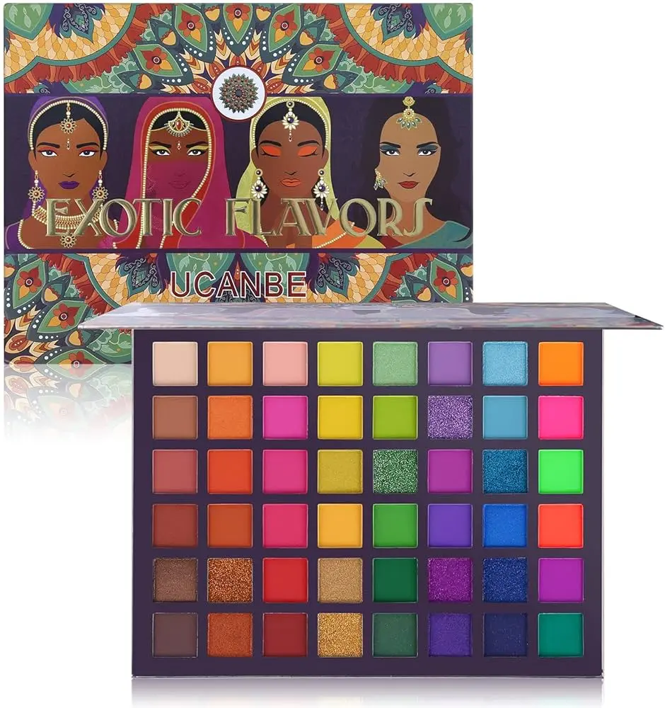 Picture of UCANBE Exotic Flavors 48 Color Eyeshadow Palette Matte Eyeshadow Glittery Eyeshadow Shimmer Eyeshadow Colorful Eyeshadow