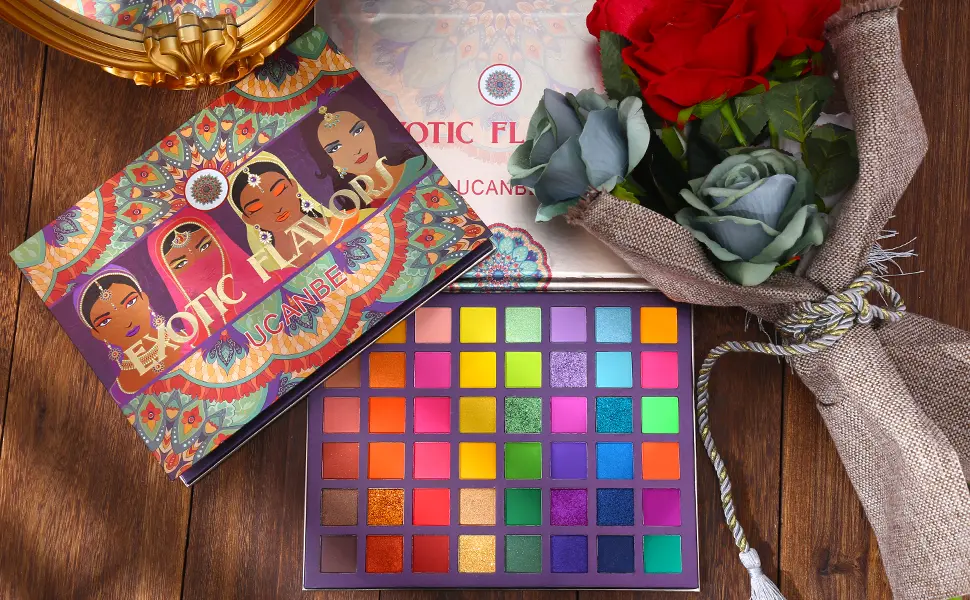 Picture of UCANBE Exotic Flavors 48 Color Eyeshadow Palette Matte Eyeshadow Glittery Eyeshadow Shimmer Eyeshadow Colorful Eyeshadow