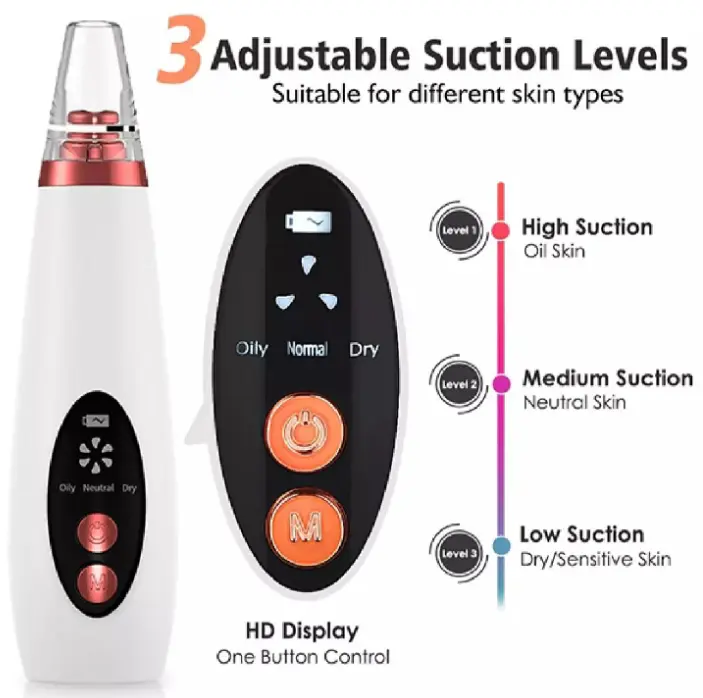 Picture of Electronic Face Suction Removal Machine Pore Cleaner Blackhead Vacuum Pimple Black Head Remover ( 5 Suction )