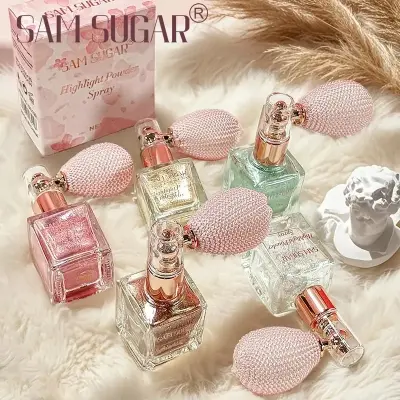 Picture of Fashion Highlighter Powder Spray High Gloss Glitter Powder Spray Shimmer  Sparkle Powder Makeup for Face & Body