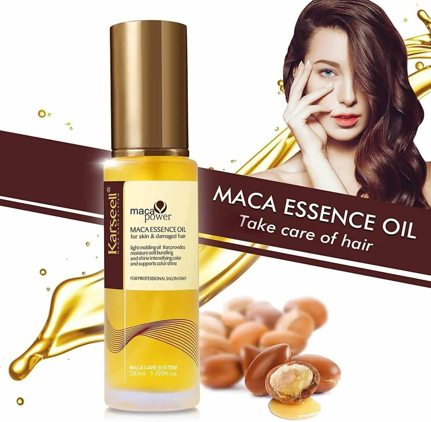 Picture of Karseell Maca Essence Hair Oil for damaged & Frizzy Hair | 50ML