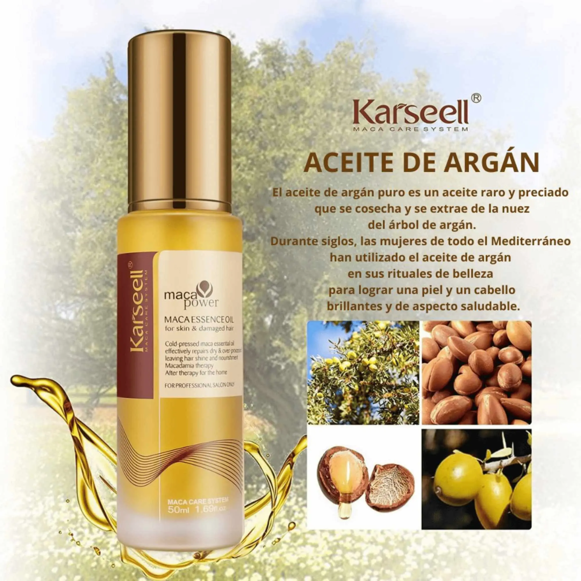 Picture of Karseell Maca Essence Hair Oil for damaged & Frizzy Hair | 50ML