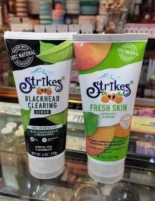 Picture of Strikes blackhead clearing scrub & Strikes Fresh
Skin Apricot Scrub